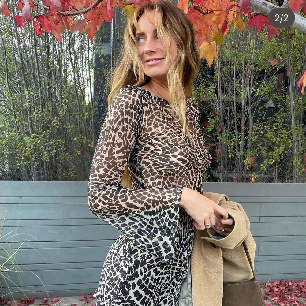 Stone Cold Fox Basier Dress Mini Animal Print NWOT
